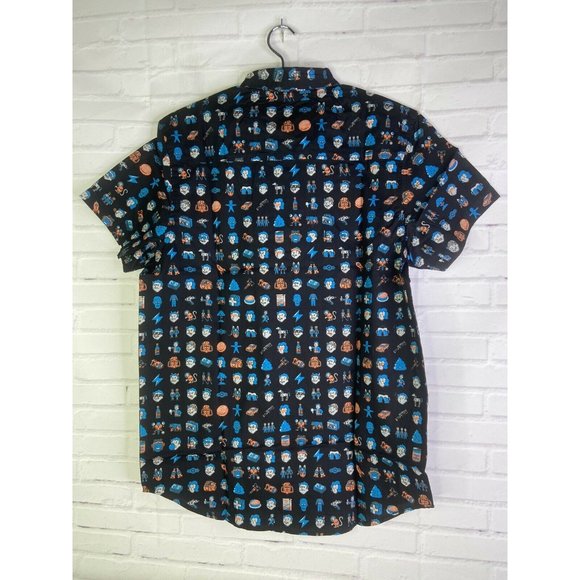 Bethesda Fallout Game All Over Print Woven Cotton Button Up Shirt Mens Size M - Picture 3 of 8